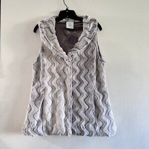 Jou Jou Faux Fur Gray Very Soft  Vest Size L